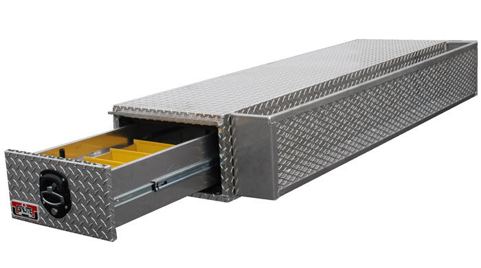 HD BedSafe Roller Drawer Toolbox, 2 Pull Out Drawers Units With Mesh Tool Basket - 12in.H x 20in.D x 78in.L