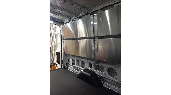 Folding Shelf Assembly 18in.D x 72in.L - Ford Transit Van, 2 Shelves (Pair)