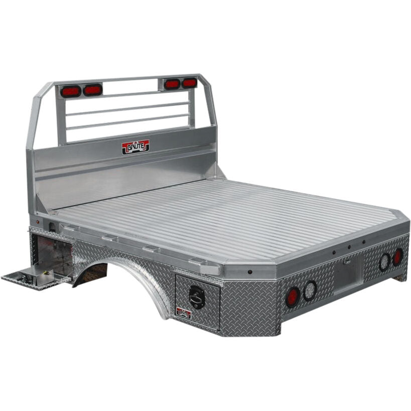 Flatbed, Complete Package With 4 Toolboxes and Fenders, 45 Degree Rear Corners - Extruded Aluminum - 80in.W x 104in.L with 41in. Headboard