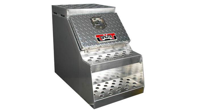 HD Step Toolbox .125 Thick Smooth Body, .100 Thick Diamond Door, .080 Thick Steps - 18in.L
