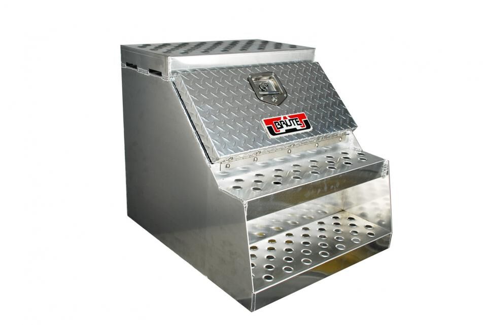 HD Step Toolbox .125 Thick Smooth Body, .100 Thick Diamond Door, .080 Thick Steps - 24in.L