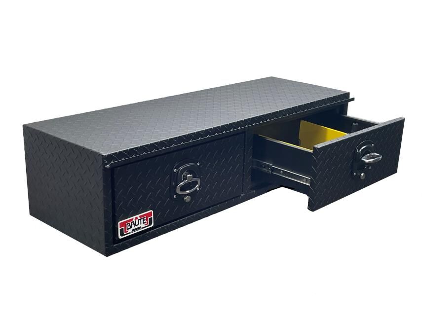 HD Flatbed Top Sider Toolbox With 2 Drawers, Black Texture - 60in.L