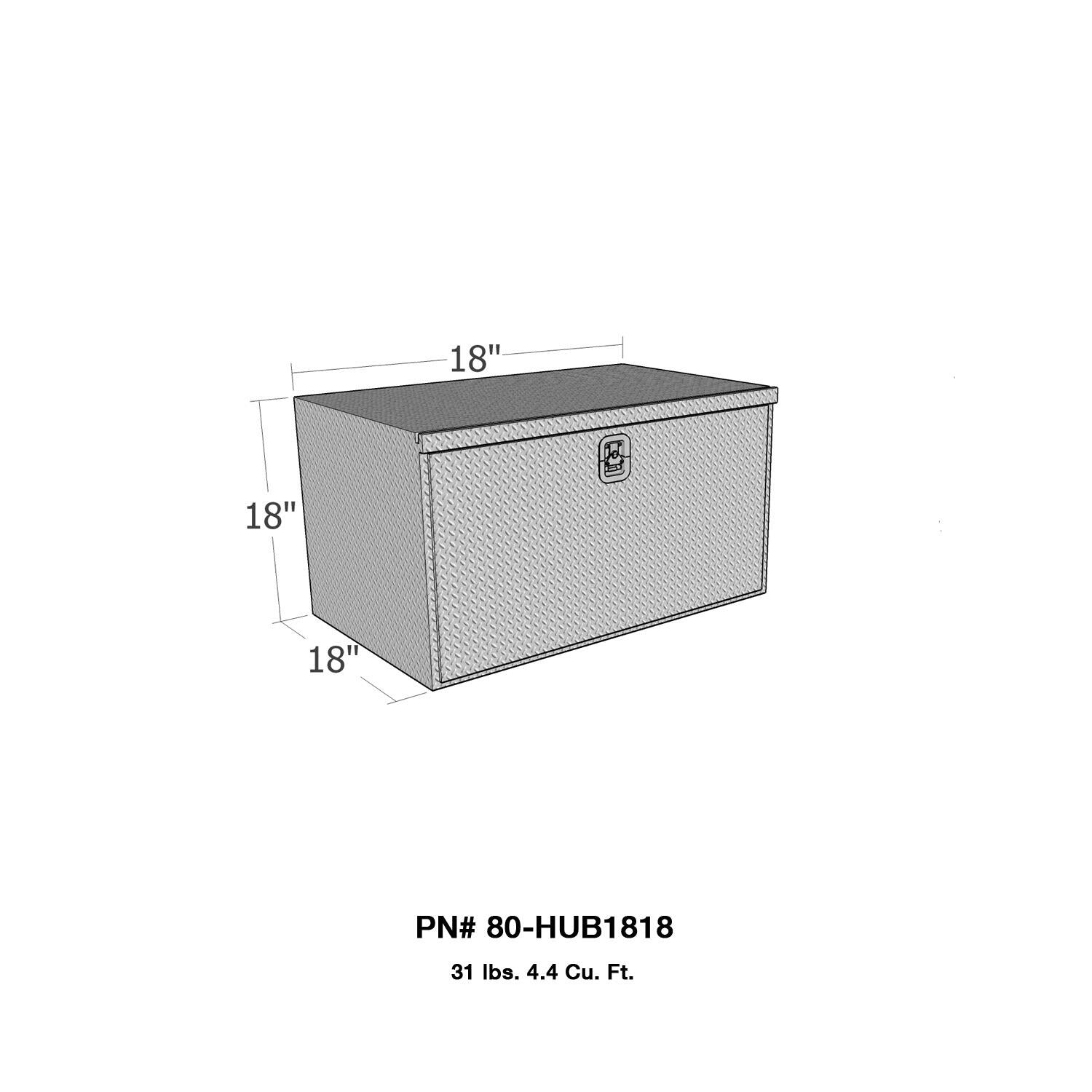 HD Underbody Toolbox, Drop Down Door - 18in.H x 18in.D x 18in.L