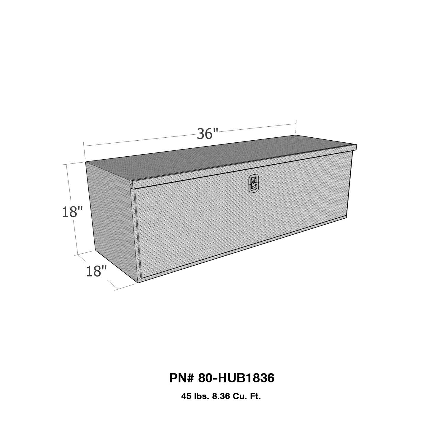 HD Underbody Toolbox, Drop Down Door - 18in.H x 18in.D x 36in.L