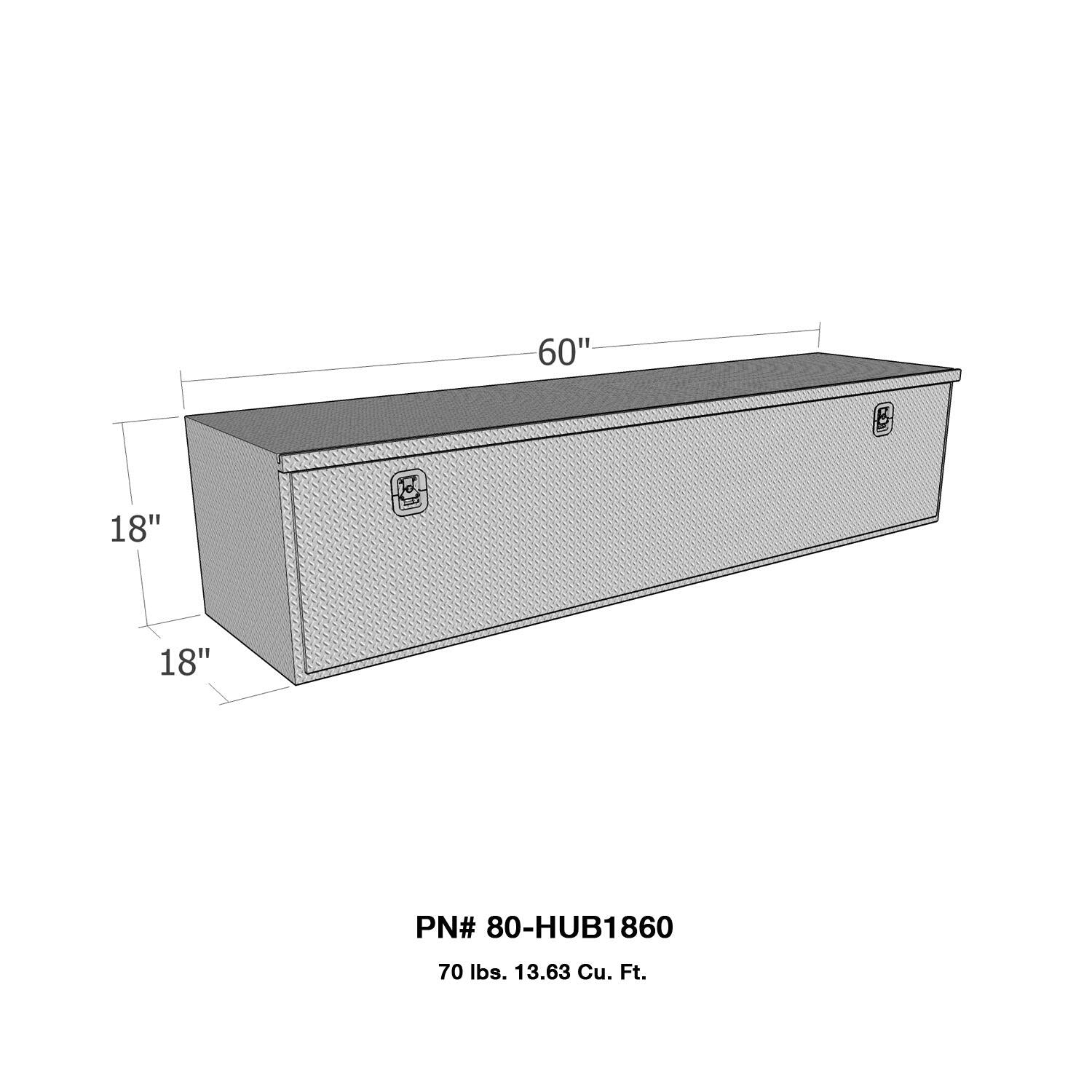 HD Underbody Toolbox, Drop Down Door - 18in.H x 18in.D x 60in.L