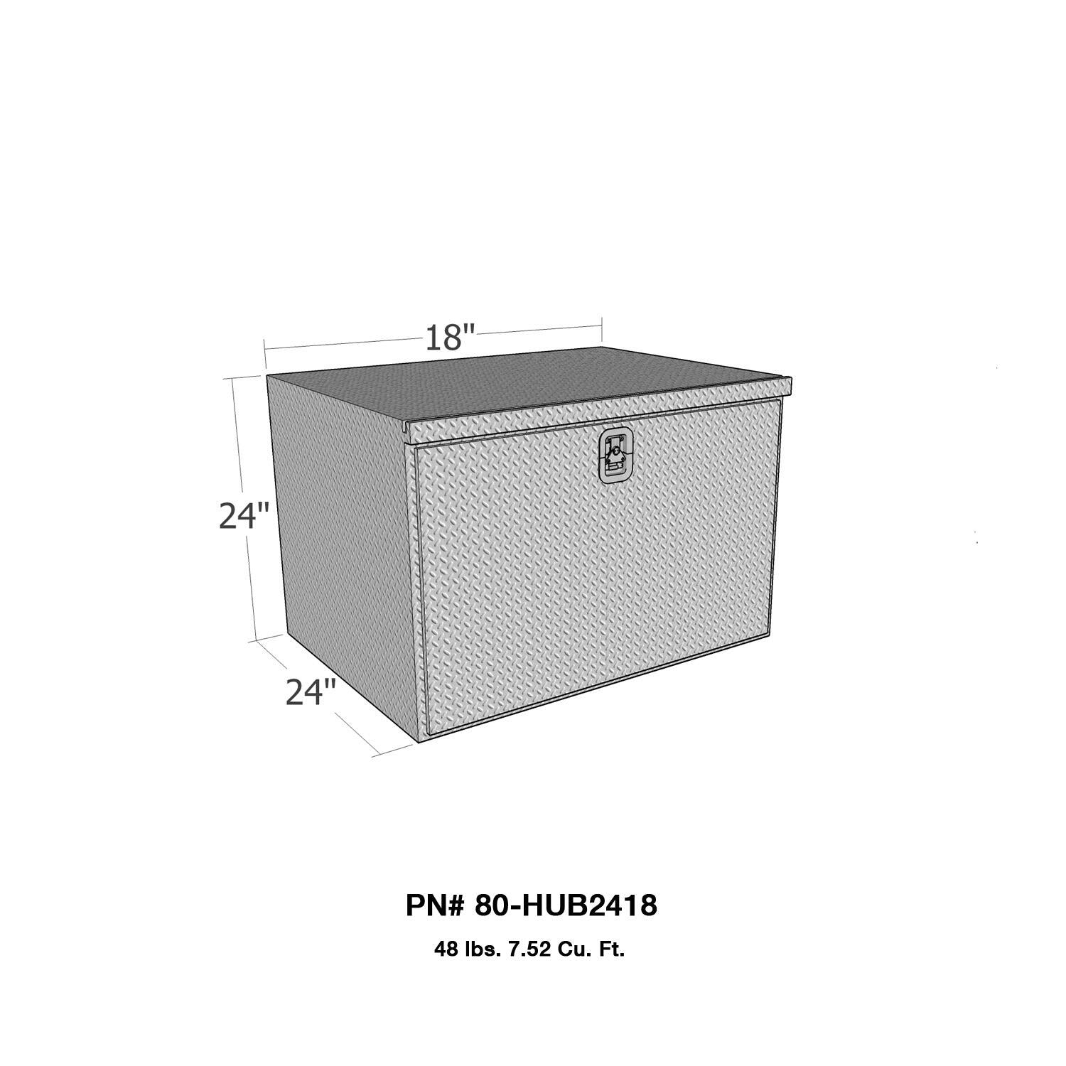 HD Underbody Toolbox, Drop Down Door - 24in.H x 24in.D x 18in.L