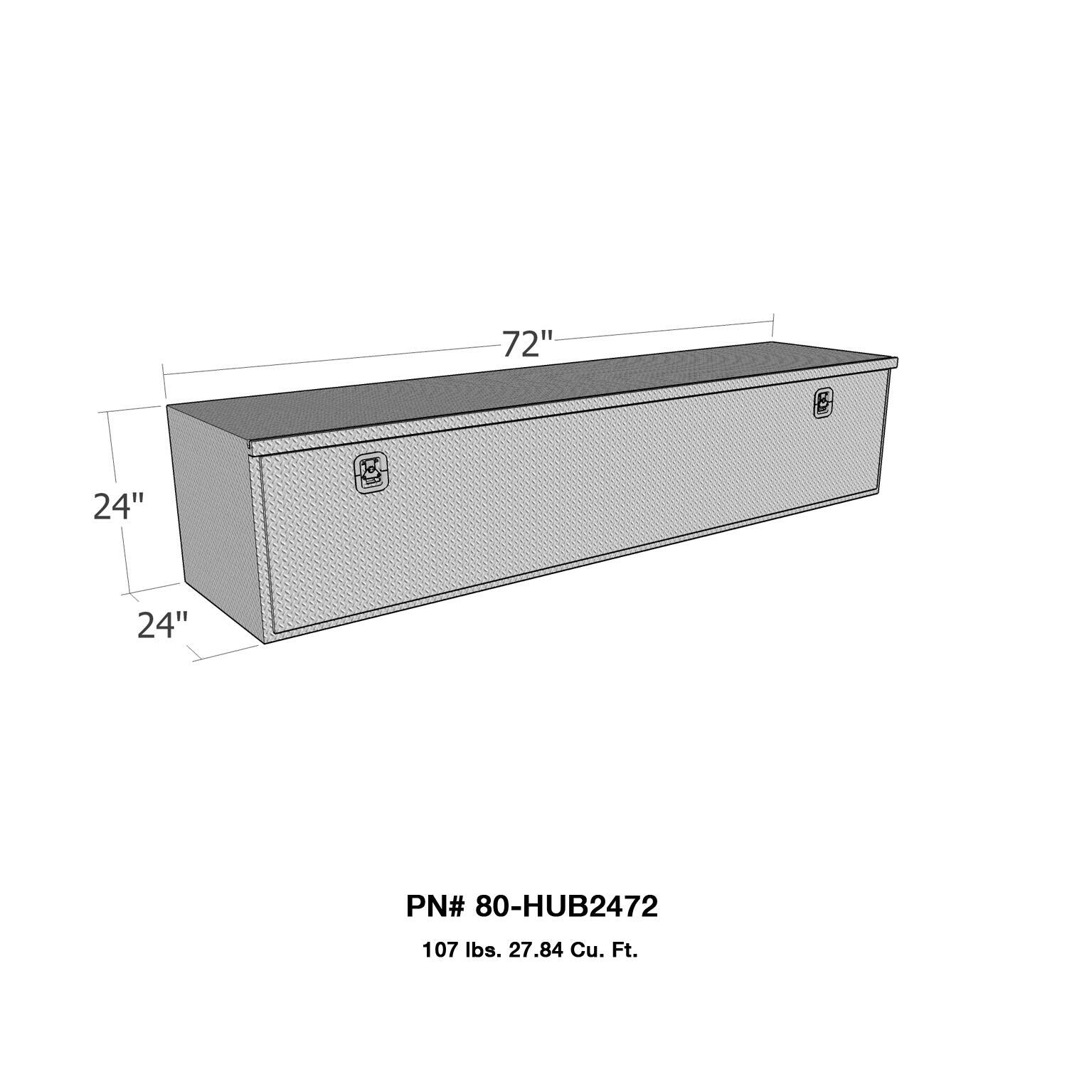 HD Underbody Toolbox, Drop Down Door - 24in.H x 24in.D x 72in.L