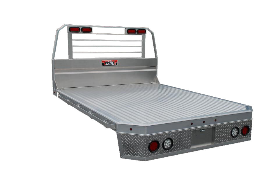 Flatbed, 45 Degree Rear Corner Model - Extruded Aluminum - 80in.W x 84in.L with 41in. Headboard