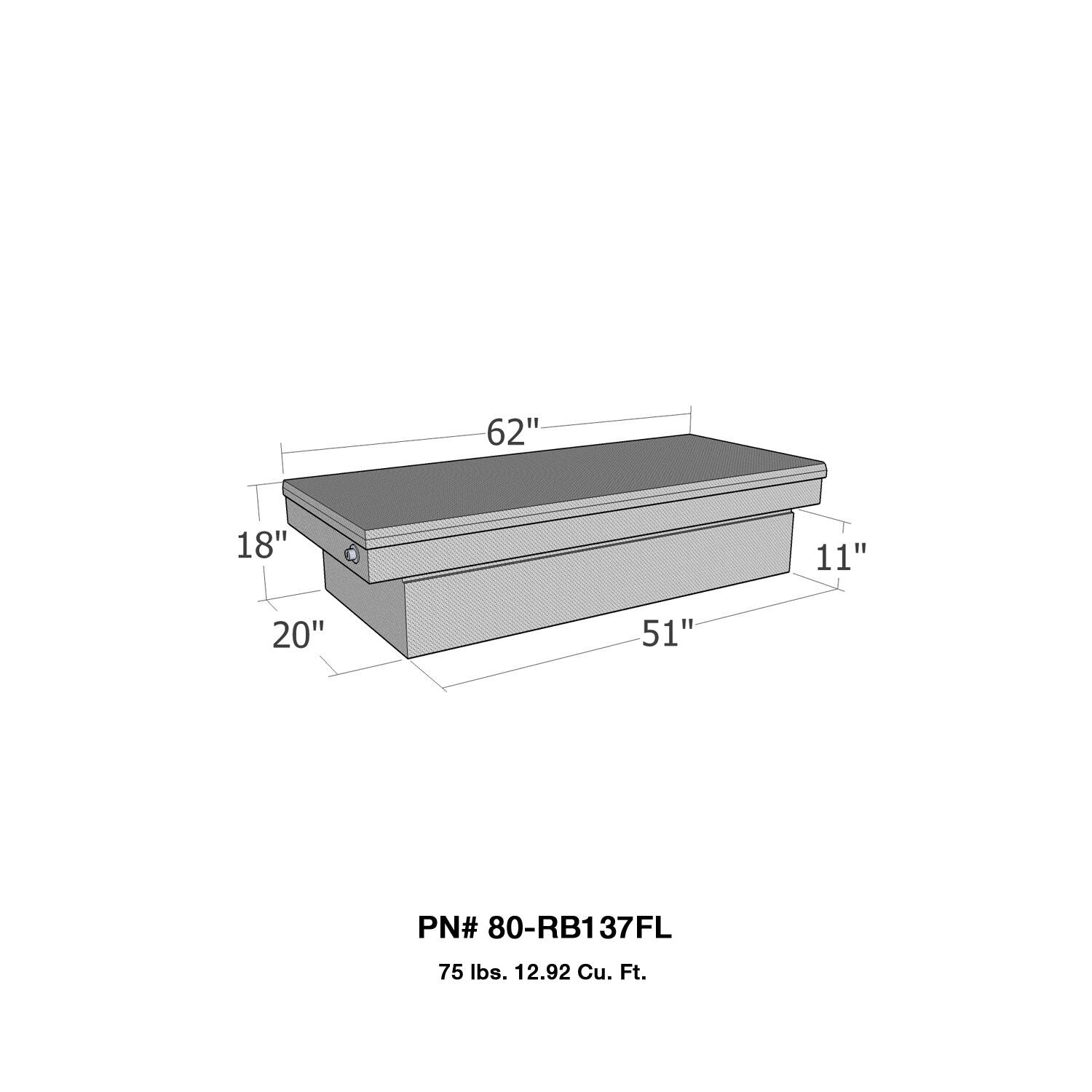 Full Lid Mid Size Crossover Toolbox - 18in.H x 20in.D x 62in.W