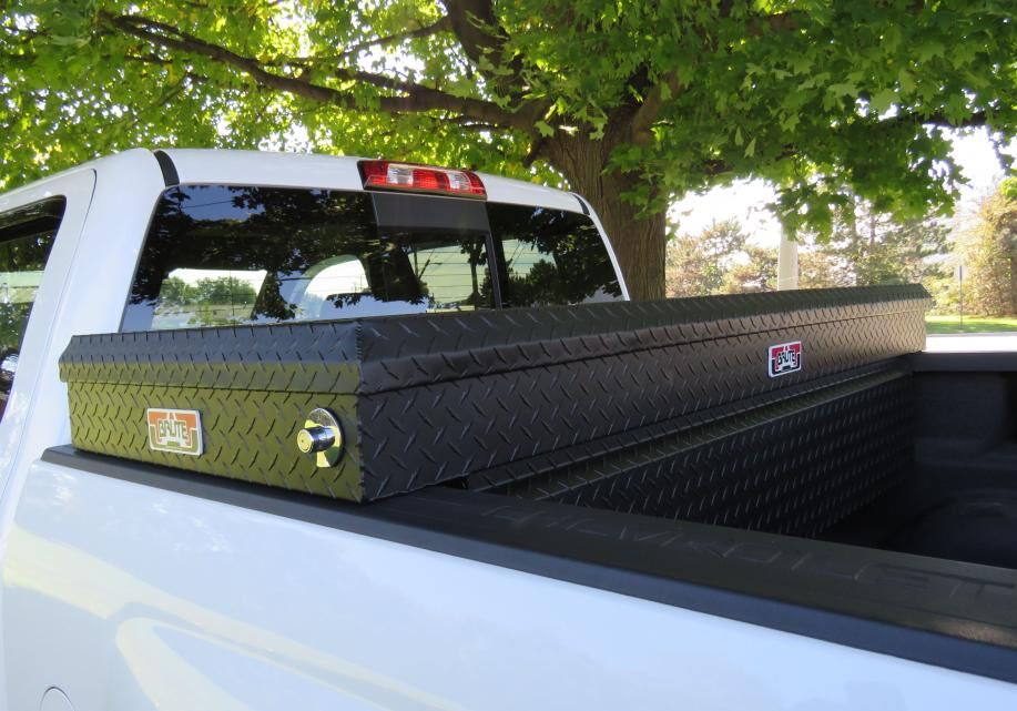 Full Lid Mid Size Crossover Toolbox, Wide And Shallow, Black Texture - 13in.H x 27in.D x 62in.W