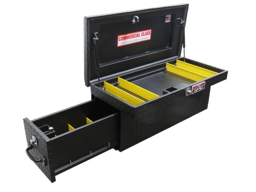 LosiderSafe Toolbox With Rear BedSafe Roller Drawer Passenger Side, Black Texture - 34in.L