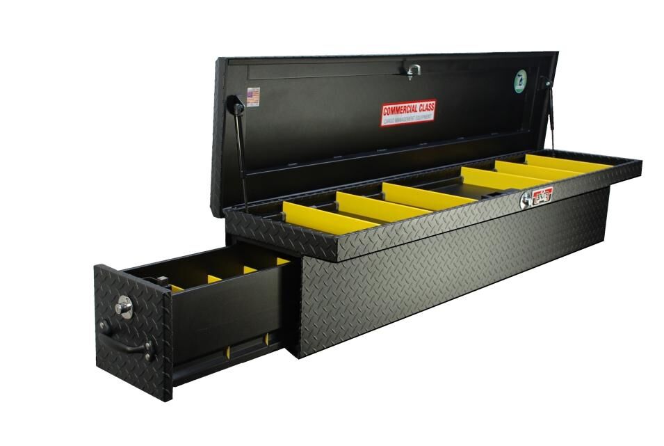 LosiderSafe Toolbox With Rear BedSafe Roller Drawer Passenger Side, Black Texture - 70in.L