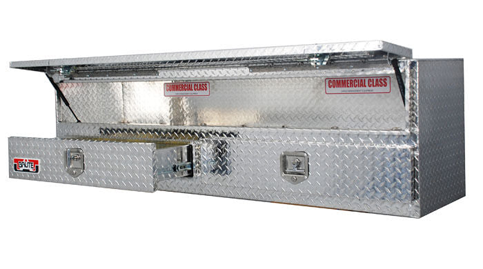 High Capacity Flatbed Contractor Top Sider Toolbox With Bottom Drawers - 72in.L
