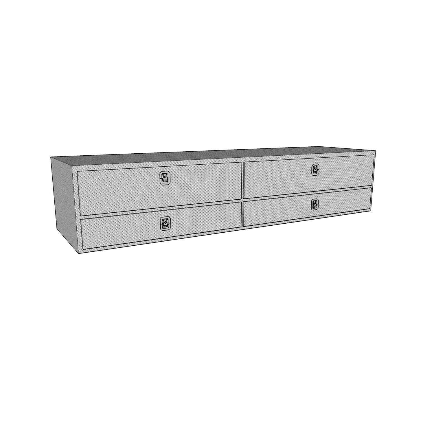 High Capacity Flatbed Contractor Top Sider Toolbox With Bottom Drawers - 96in.L